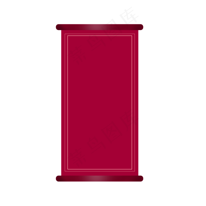 卡通矢量卷轴紫色旗帜,免抠元素