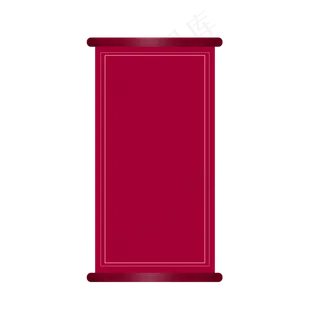 卡通矢量卷轴紫色旗帜,免抠元素