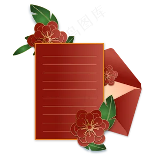 花朵信封信笺
