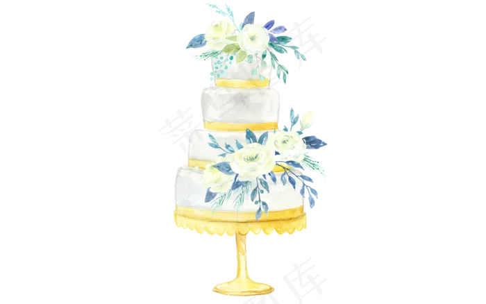 卡通水彩小清新生日婚礼蛋糕ai矢量模版下载
