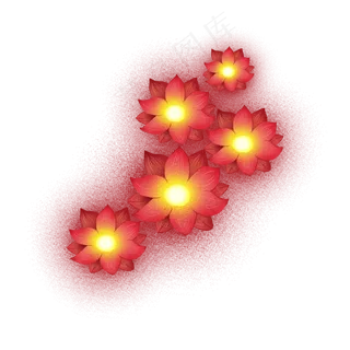 中元节河灯俯瞰