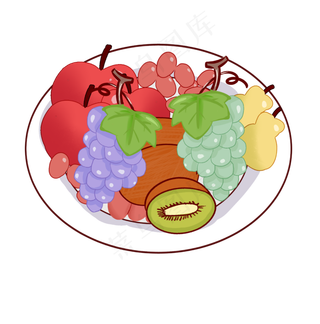 新鲜水果简约清新水果拼盘