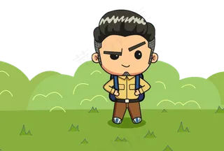 帅哥背包踏青出游