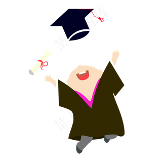 毕业季穿学士服的男孩儿