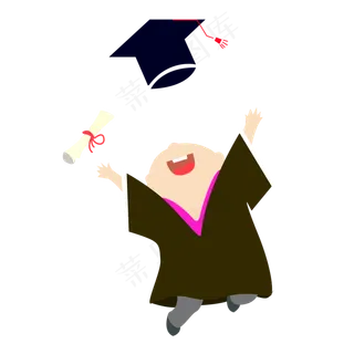 毕业季穿学士服的男孩儿