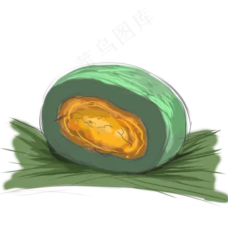 清明节主题青团美食卡通手绘漫画