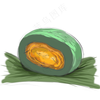 清明节主题青团美食卡通手绘漫画