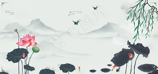 简约中国风小暑banner图