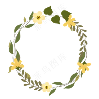 夏天暑假夏至花圈免扣素材