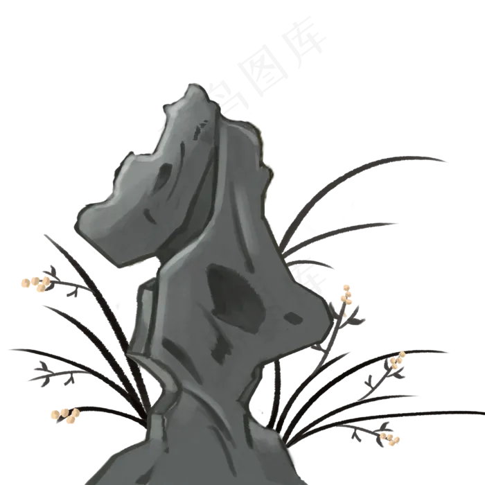 古风假山石头(3000X3000(DPI:300))psd模版下载