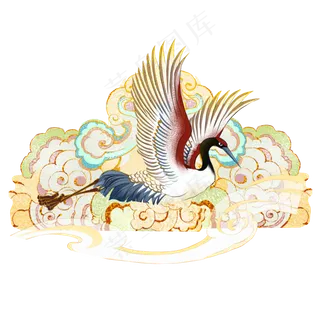 仙鹤浮世绘素材