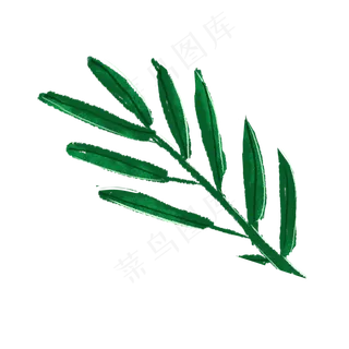 一棵水彩的小绿枝