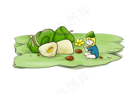 端午节粽子女孩素材