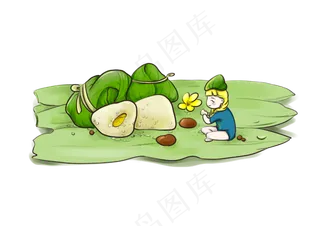 端午节粽子女孩素材
