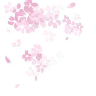 浪漫粉红樱花装饰图案,免抠元素