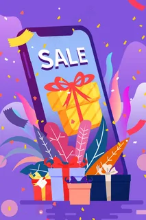 矢量购物促销打折活动场景