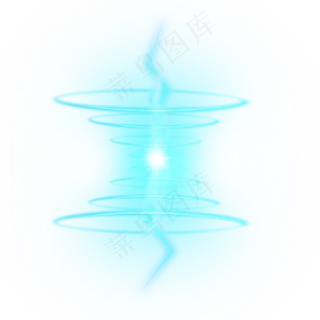 光感蓝色简约科技环冲击点亮电量,免抠元素