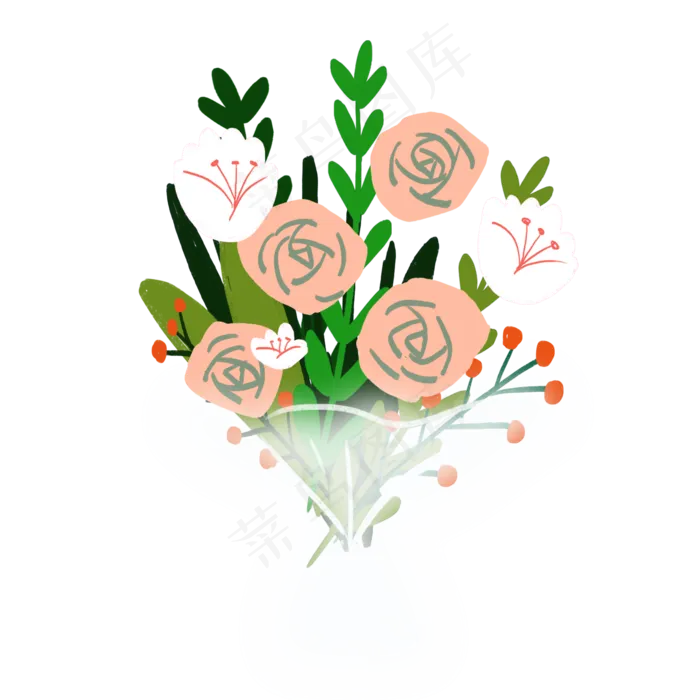 鲜花装饰捧花(2000X2000(DPI:300))psd模版下载