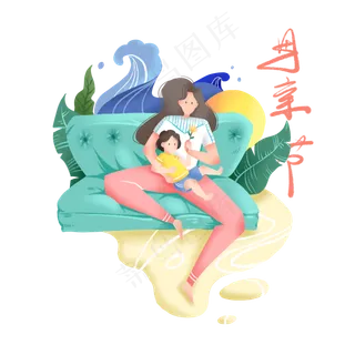 母亲节扁平化噪点亲情,免抠元素