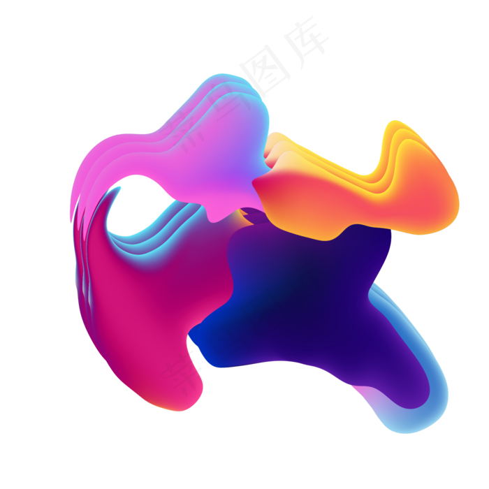 抽象创意流体渐变元素,免抠元素