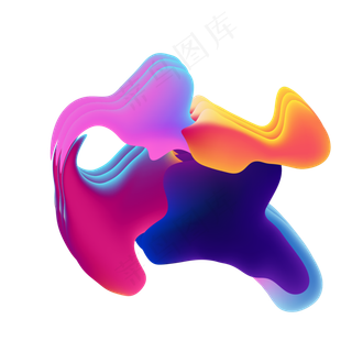 抽象创意流体渐变元素,免抠元素