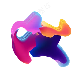 抽象创意流体渐变元素,免抠元素