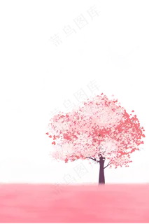 浪漫情人节粉色樱花树,免抠元素 浪漫情人节粉色樱花树,免抠元素
