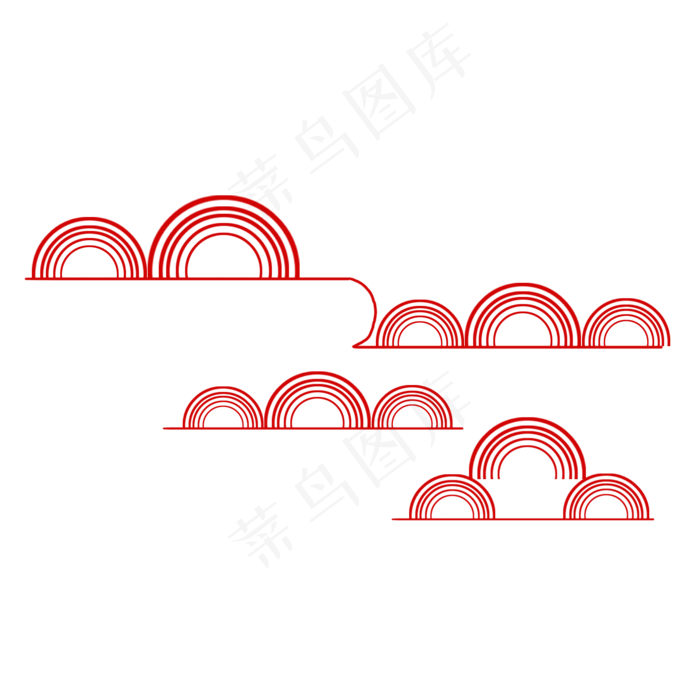 矢量中式云朵手绘元素,免抠元素(2000*2000px)psd模版下载