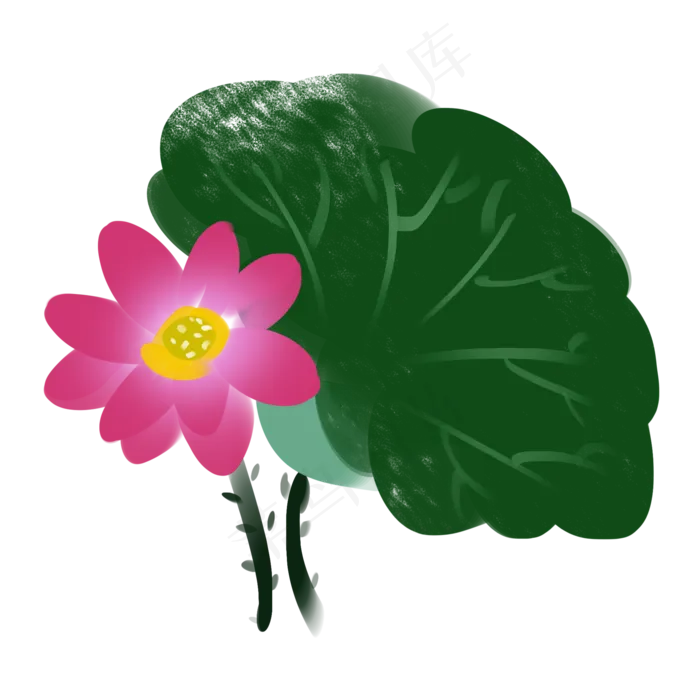 中国风卡通粉红色荷花(2000X2000(DPI:300))psd模版下载