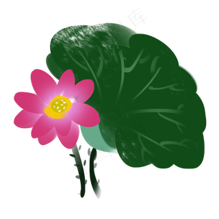 中国风卡通粉红色荷花