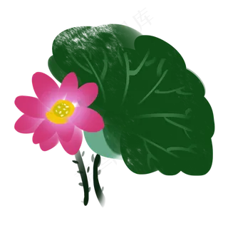 中国风卡通粉红色荷花