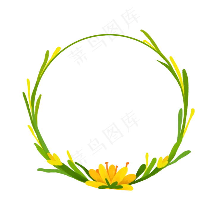 简约手绘花环免抠(3000X3000(DPI:300))psd模版下载