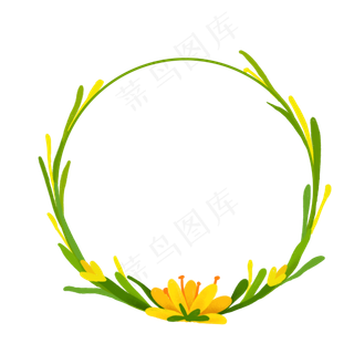 简约手绘花环免抠