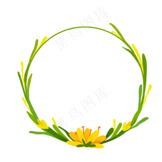 简约手绘花环免抠