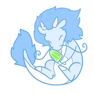 吃冰棍的小蓝龙