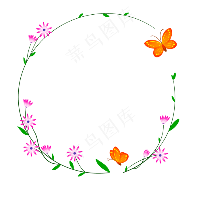 卡通花纹花朵花边(2000X2000(DPI:300))psd模版下载