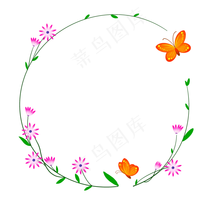 卡通花纹花朵花边(2000X2000(DPI:300))psd模版下载