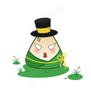 端午节绿色系粽子免抠图