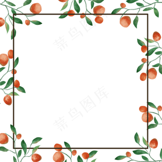 水果植物水彩边框