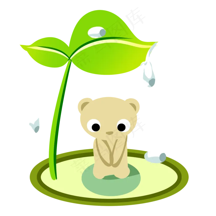 绿色植物树叶植树节元素