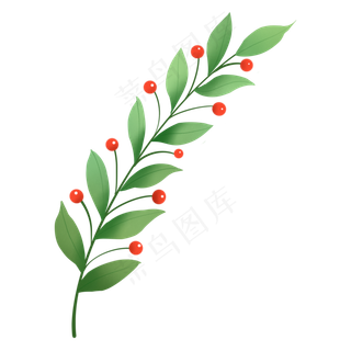 圣诞节手绘花纹素材,免抠元素