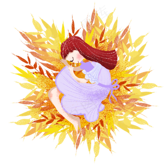 芒种麦穗里的女孩