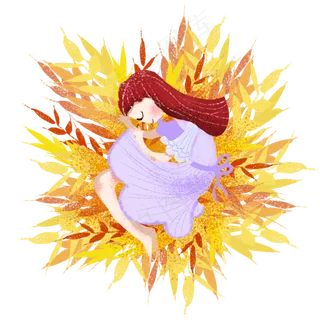 芒种麦穗里的女孩