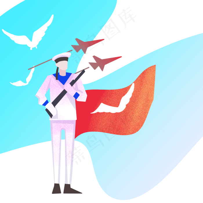 站岗的海军军人(2000X2000(DPI:300))psd模版下载