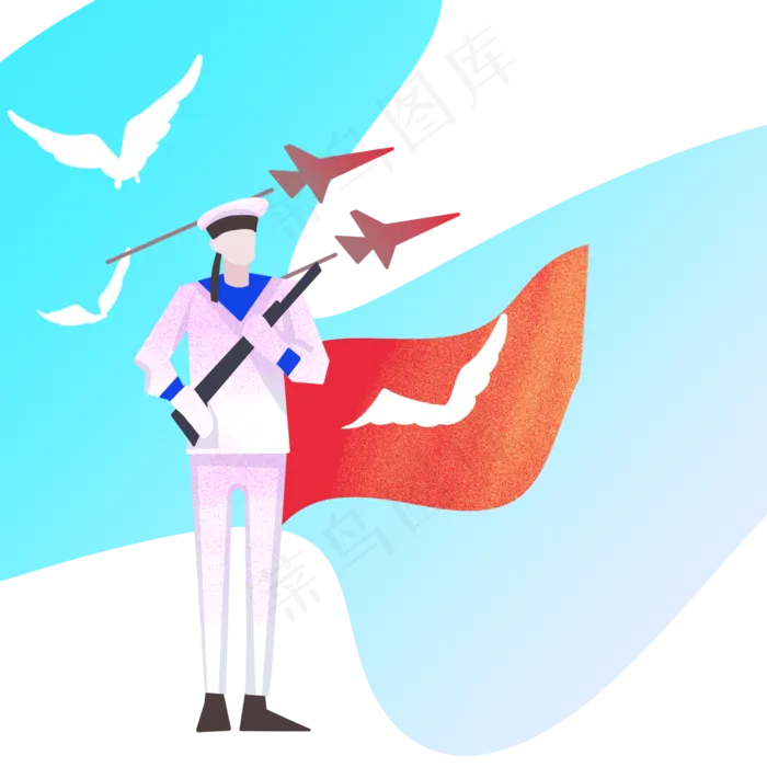 站岗的海军军人(2000X2000(DPI:300))psd模版下载