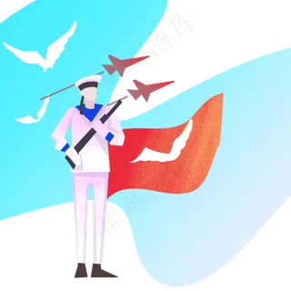 站岗的海军军人