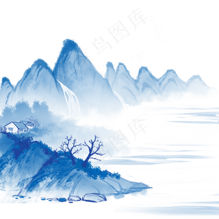 水墨中国风古风远山