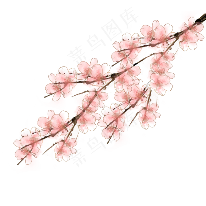 古风水墨花卉(2000X2000(DPI:96))psd模版下载