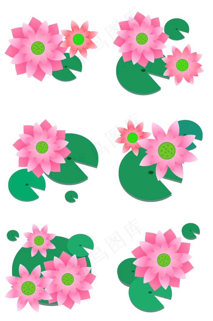 二十四节气之大暑荷叶荷花矢量图(2000X3020(DPI:300))psd模版下载