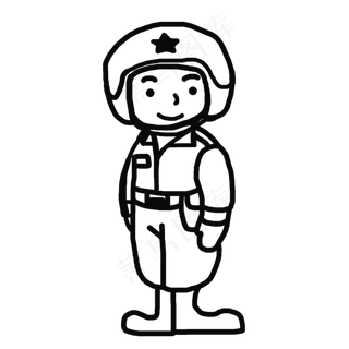 涂鸦手绘建军节元素